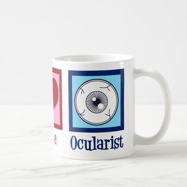 Taza De Café Paz Amor Ocularista Prostética Ocular (Derecha)