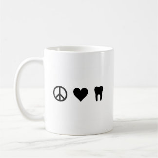 Taza De Café Paz, amor, odontología