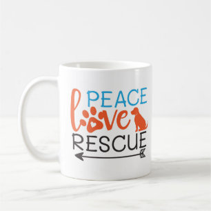 Taza De Café Paz Amor Rescata Perros