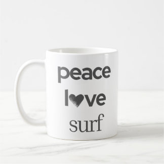 Taza De Café Paz Amor Surf | Casa de Playa del Surfista Costero