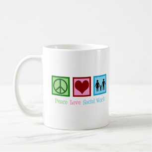 Taza De Café Paz Amor Trabajo Social