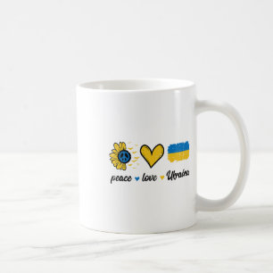 Taza De Café Paz Amor Ucrania Vintage Ucraniano Groovy Mujeres 