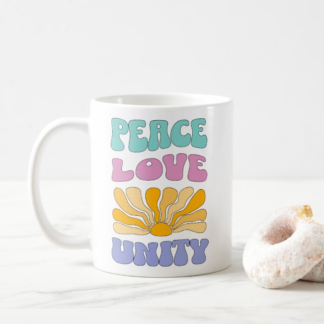 Taza De Café Paz Amor Unidad (Con donut)