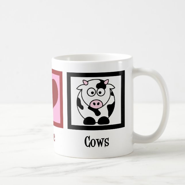 Taza De Café Paz Amor Vacas (Derecha)