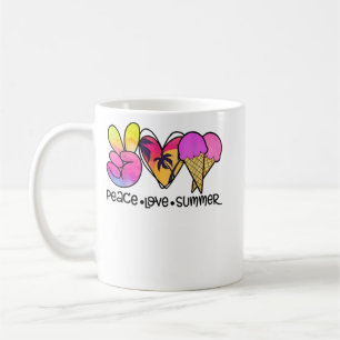 Taza De Café Paz Amor Verano Ice Cream Beach Vacaciones