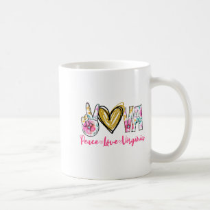 Taza De Café Paz Amor Virginia Floral Vintage Orgullo de Virgin