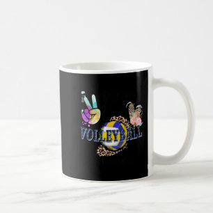 Taza De Café Paz amor Voleibol Memaw Life Abuela Leopa