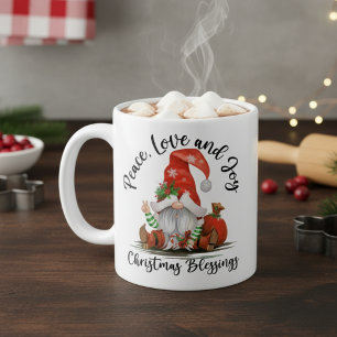 Taza De Café Paz, amor y alegría, bendiciones de Navidades de G