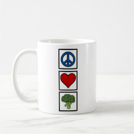 Taza De Café Paz Amor y Brócoli