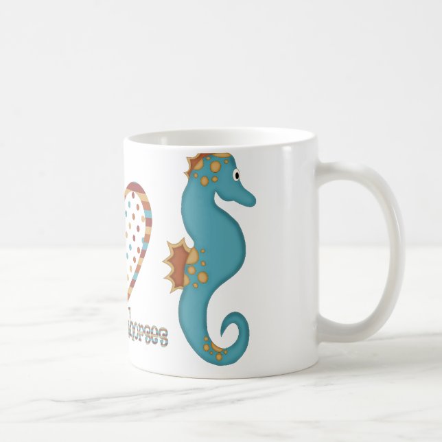 Taza De Café Paz, amor y caballitos de mar (Derecha)