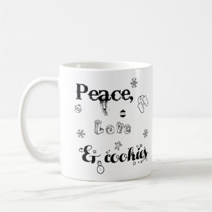 Taza De Café paz amor y galletas Navidades mug giros