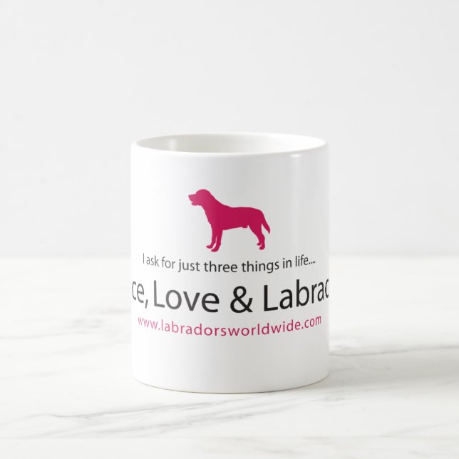 Taza De Café Paz, amor y Labradors (Centro)