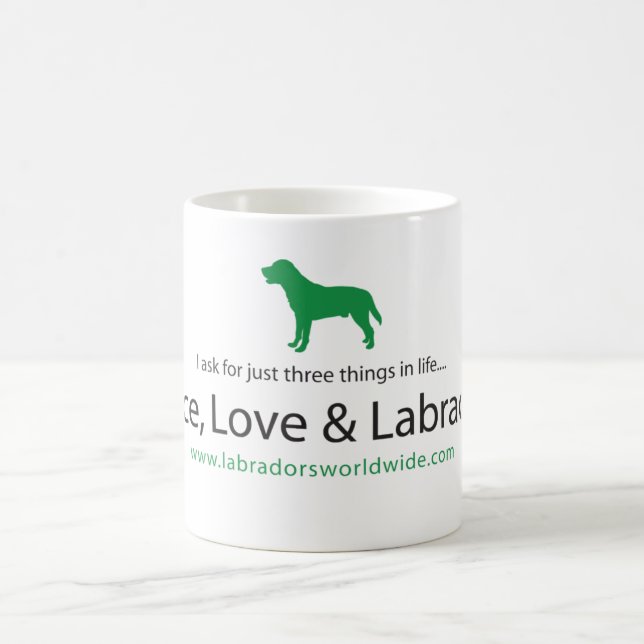 Taza De Café Paz, amor y Labradors (Centro)