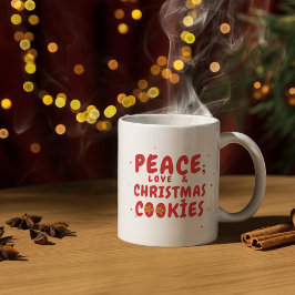 Taza De Café Paz, amor y Navidades cookies