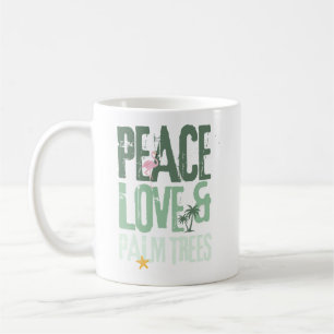 Taza De Café Paz Amor y Palmeras