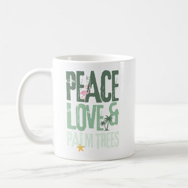 Taza De Café Paz Amor y Palmeras (Izquierda)