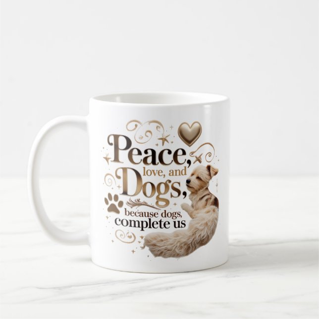 Taza De Café Paz, amor y perros (Izquierda)