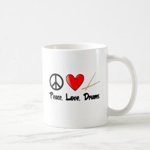 Taza De Café Paz, amor, y tambores