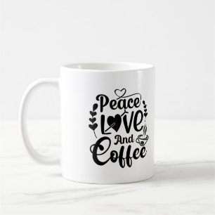 Taza De Café Paz Amor Y Típografía De Café Mug