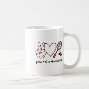 Taza De Café Paz Badminton Golfing Peace Hand Rótulo Badminton