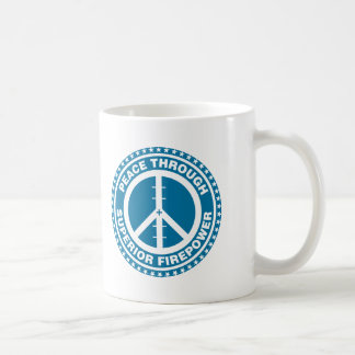 Taza De Café Paz con la potencia de fuego superior - azul