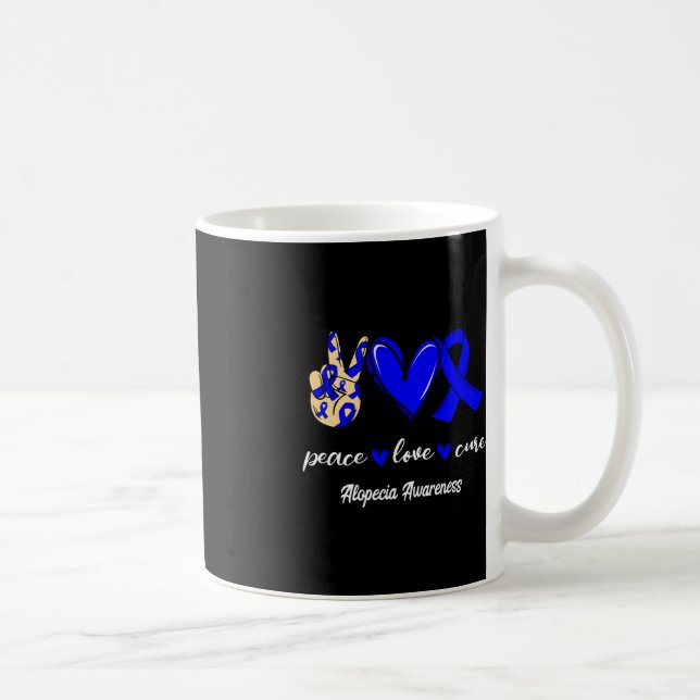 Taza De Café Paz Cure Alopecia Cinta Azul Conciencia (Derecha)