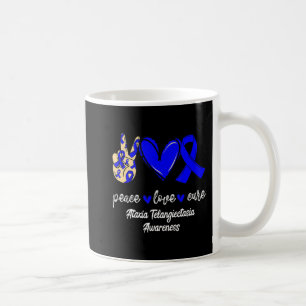 Taza De Café Paz Cure Ataxia Telangiectasia Cinta Azul