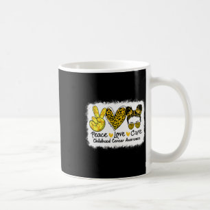Taza De Café Paz Cure Messy Bun niño Cáncer Awarene