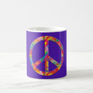 Taza De Café Paz del poder de las flores   violeta
