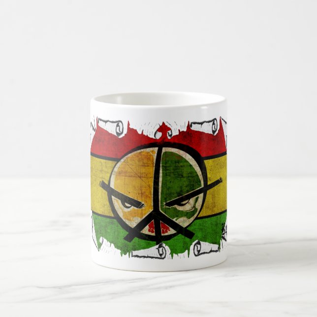 Taza De Café paz del reggae del rasta (Centro)