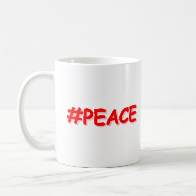 Taza De Café "PAZ", diseño elegante. ¡Hazte con una en Zazzle (Izquierda)