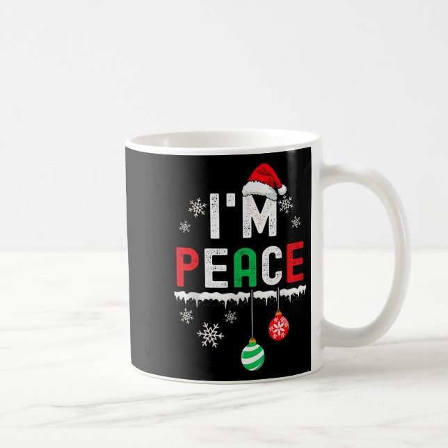 Taza De Café Paz Divertida Vengo En Paz Navidad Pareja Combinac (Derecha)