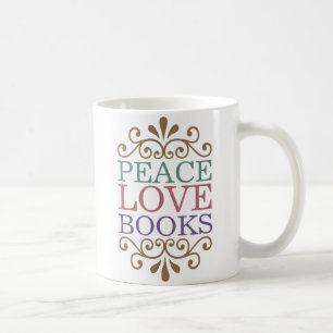 Taza De Café Paz elegante, amor, libros