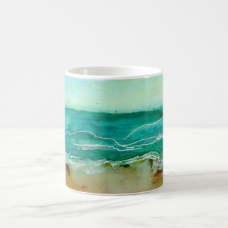 Taza De Café Paz en la costa del mar