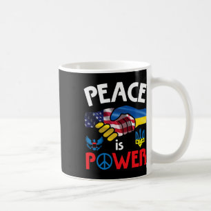 Taza De Café Paz Es Poder Apretón De Manos Usa Ucrania Unidad J