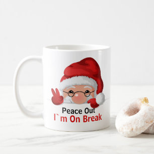 Taza De Café Paz, Estoy de Vacaciones Divertido Santa Espiando