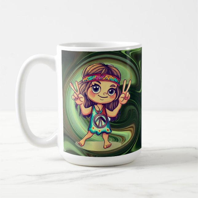 Taza De Café Paz Hippie (Izquierda)