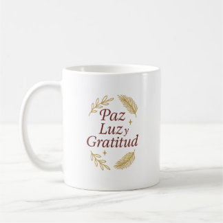 Taza De Café Paz, Luz y Gratitud ✨ | Elegant Christmas Design