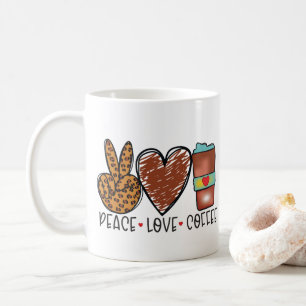Taza De Café Paz moderna, amor, tipografía de café