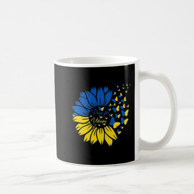 Taza De Café Paz Para Ucrania La Mariposa Ucraniana Girasol (Derecha)