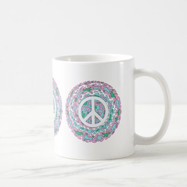 Taza De Café Paz Psicodélica (Derecha)