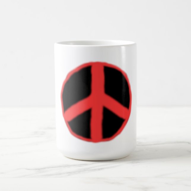 Taza De Café Paz roja negra (Centro)