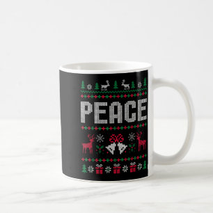 Taza De Café Paz vengo en paz pareja fea navidad alegre coincid