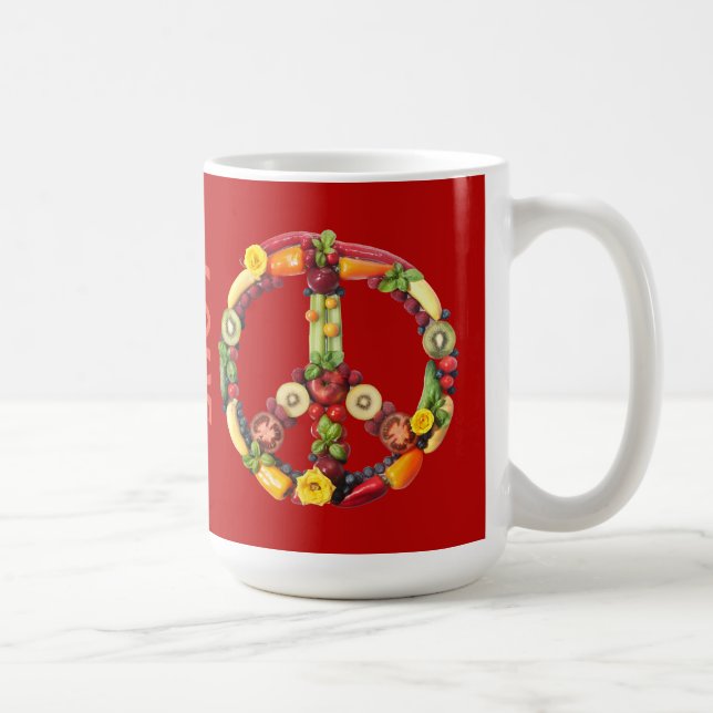 Taza De Café Paz y amor del vegano (Derecha)
