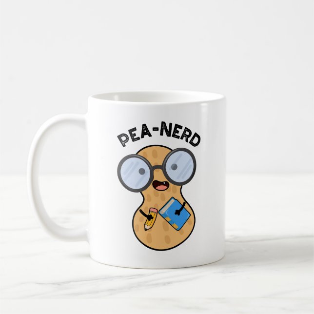 Taza De Café Pea-nerd Funny Nerd Peanut Pun (Izquierda)