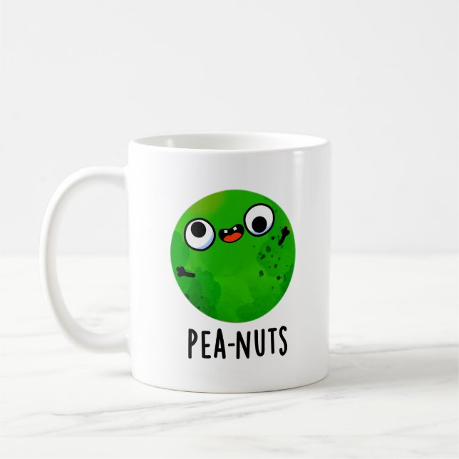 Taza De Café Pea-nut Gracioso Crazy Pea Pun (Izquierda)