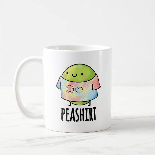 Taza De Café Pea Shirt Funny Veggie Pea TShirt Pun (Izquierda)