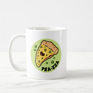 Taza De Café Pea-zza Cute Pizza Vegetable Pun Mug