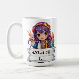 Taza De Café Peace and Love Anti Trump Merch Mug