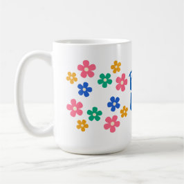 Taza De Café Peace and Love Floral Mug